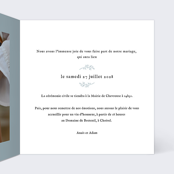 Faire-part Mariage Photo et Brindille