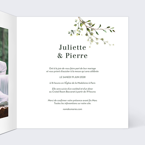 Faire-part Mariage Herbarium