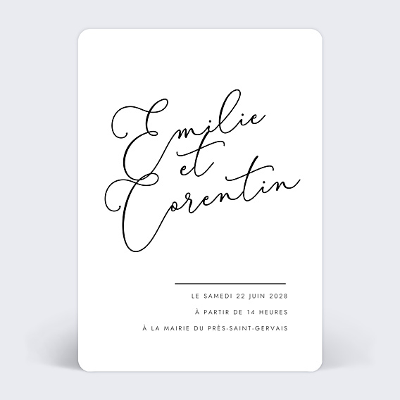 Faire-part Mariage Jeu Typographique