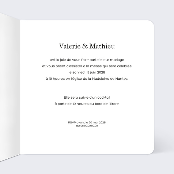 Faire-part Mariage Alliance