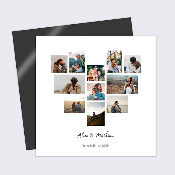 Faire part mariage Simple Pêle-Mêle