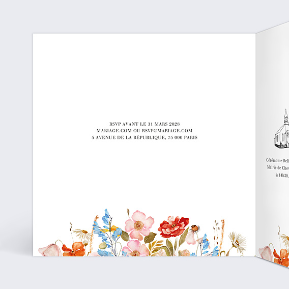 Faire-part Mariage Éveil des fleurs