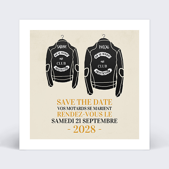 Faire-part Mariage Born to Ride Together