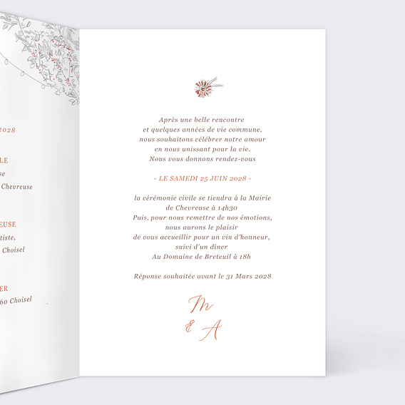 Faire part mariage Demande en Mariage Intérieur Droit