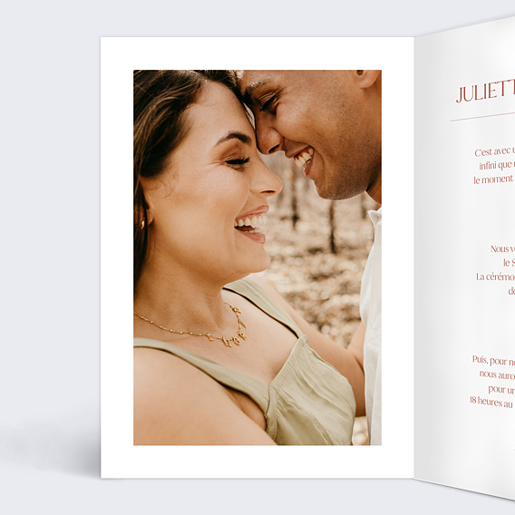 Faire part mariage Bohème Terracotta Intérieur Gauche