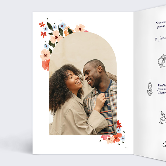 Faire part mariage Champêtre Intérieur Gauche