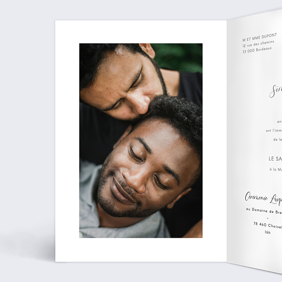 Faire part mariage Costumes Intérieur Gauche