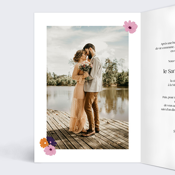 Faire part mariage Grande Couronne Intérieur Gauche