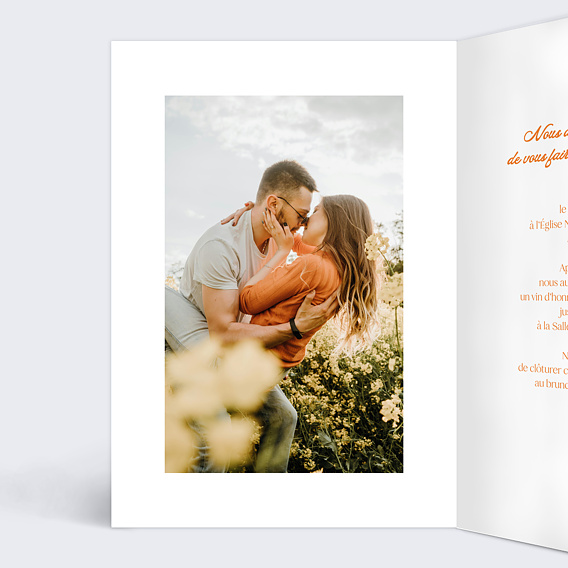 Faire part mariage Guinguette champêtre Intérieur Gauche