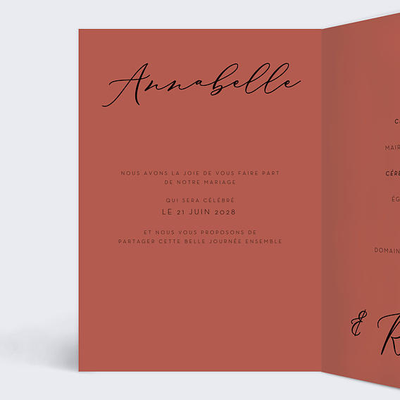 Faire part mariage Happy Hours Intérieur Gauche