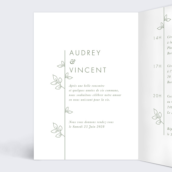 Faire part mariage Jardin d'Hiver Intérieur Gauche