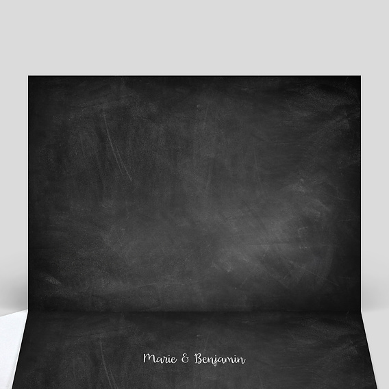 Faire part mariage Jolie Craie Intérieur Gauche