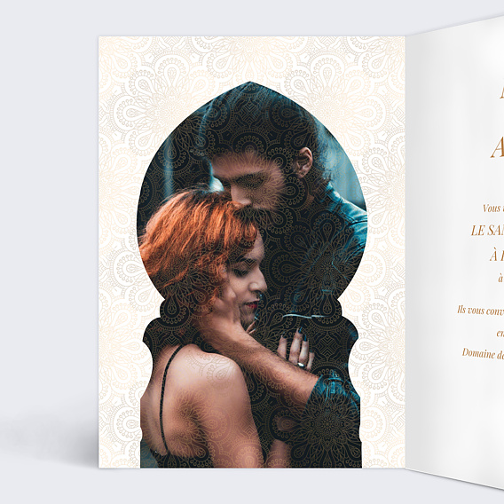 Faire part mariage Kamadeva Intérieur Gauche