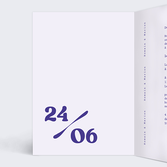 Faire part mariage Le Grand Jour Intérieur Gauche