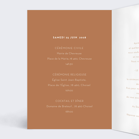 Faire part mariage Main dans la Main Intérieur Gauche