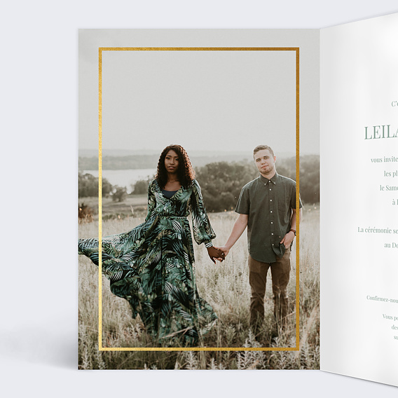 Faire part mariage Marrakech Intérieur Gauche