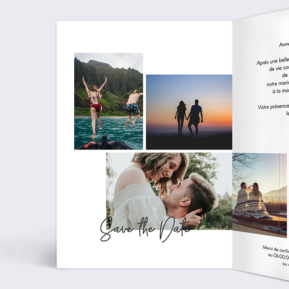 Faire part mariage Multiphoto Faire-part Intérieur Gauche
