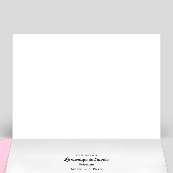 Faire part mariage Faire-part Mariage Ticket Cinéma Intérieur Gauche