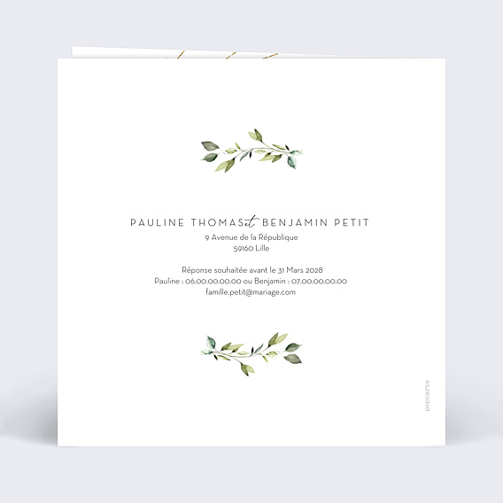 Faire-part Mariage Modern Love Blanc