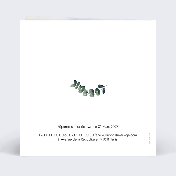 Faire-part Mariage Branche d'Eucalyptus