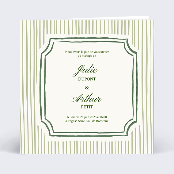 Faire part mariage Rayures fines