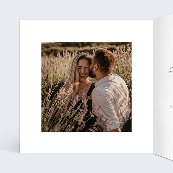 Faire part mariage Timeline Calligraphie Intérieur Gauche