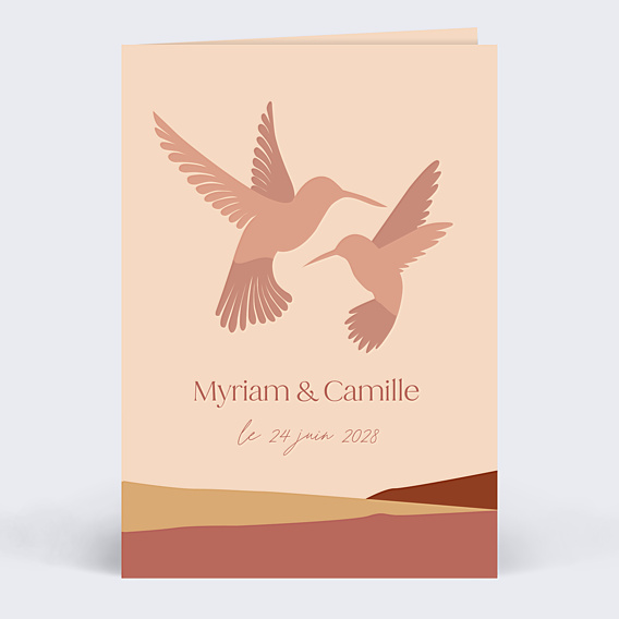 Faire part mariage Marie Lou Création x Popcarte - Colibri