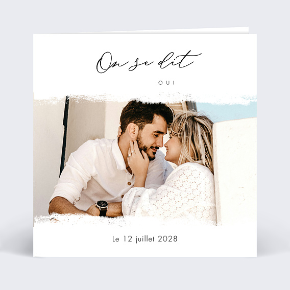 Faire part mariage Effet photo avec graines Recto