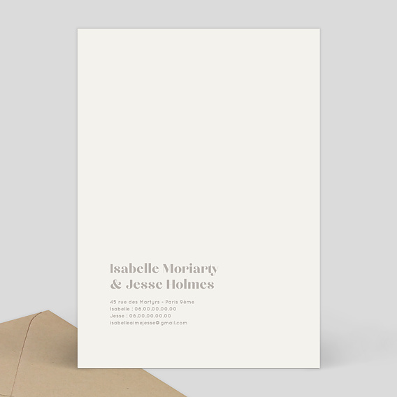 Faire part mariage Mister M Jesse Verso