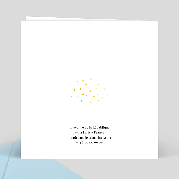 Faire-part Mariage Dorure Pois Graphiques Verso