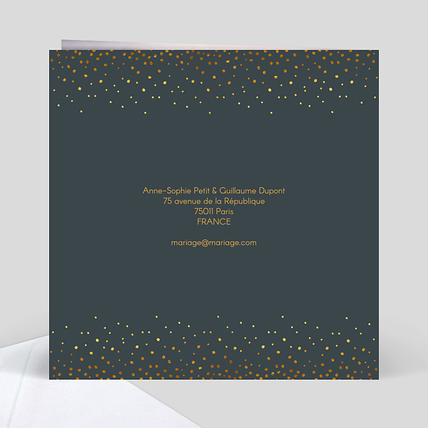 Faire-part Mariage Élégance Verso