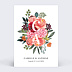 Faire part mariage Initiales et profusion de fleurs