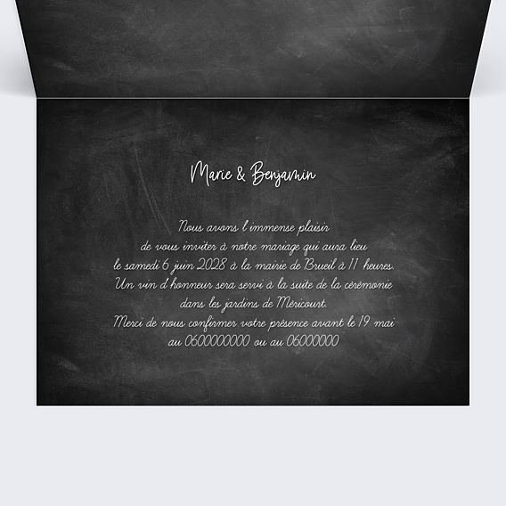 Faire-part Mariage Jolie Craie