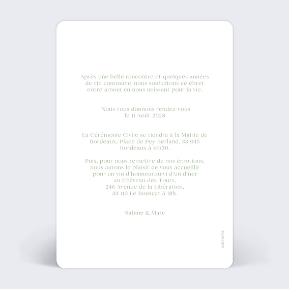 Faire-part Mariage Complémentaire