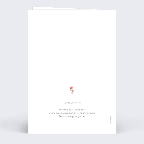 Faire part mariage Nature Suspendue Verso