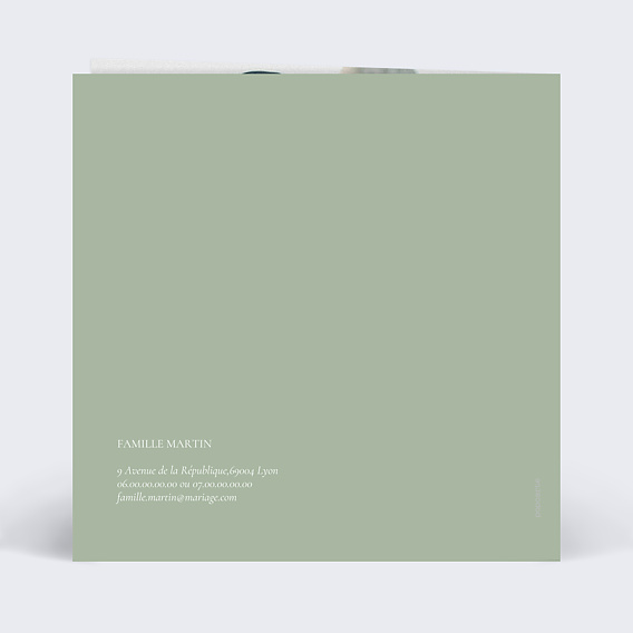 Faire part mariage Soliflore Verso