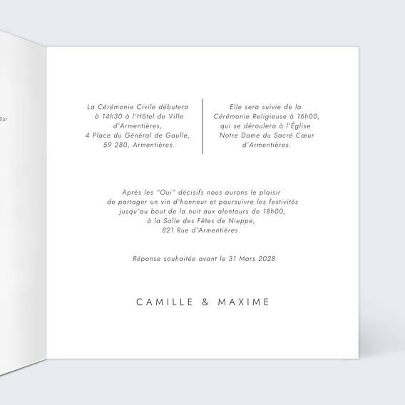 Faire-part Mariage Romance
