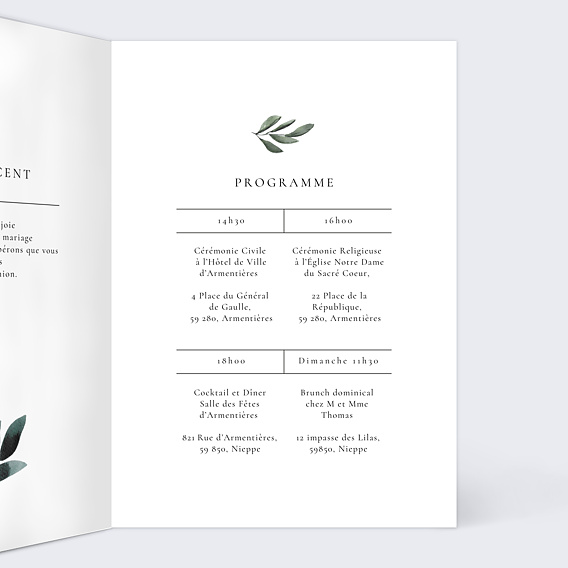 Faire part mariage Velvet Peonies Intérieur Droit