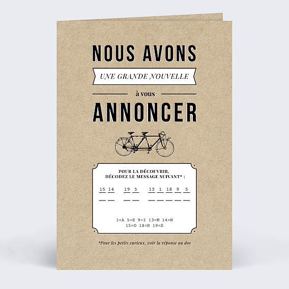 Faire part mariage Code Vintage