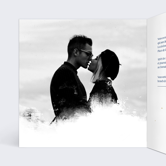 Faire part mariage Pluie Étoilée Intérieur Gauche