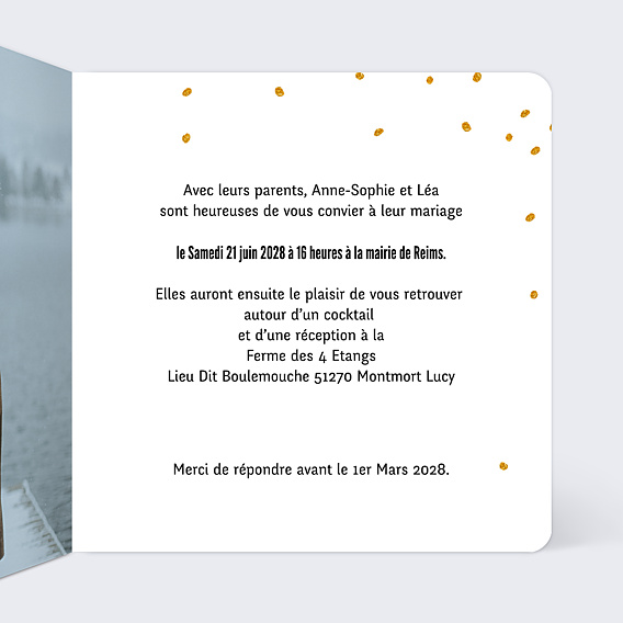 Faire-part Mariage Poussière d'étoiles