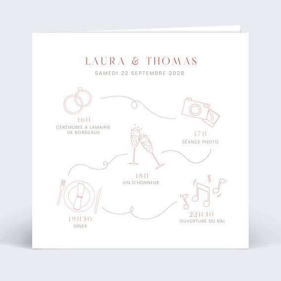 Faire-part Mariage Programme Illustré