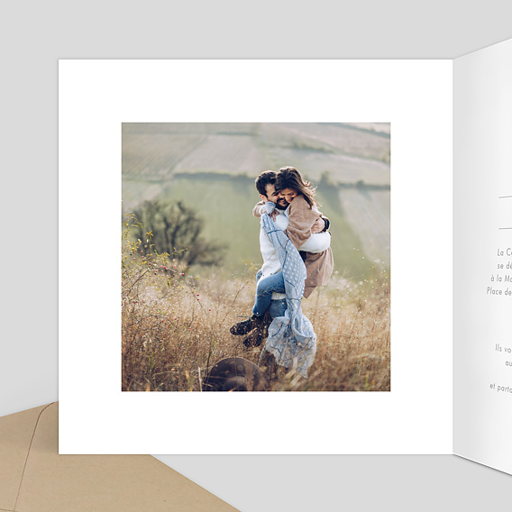 Faire part mariage Jeune Pousse Intérieur Gauche