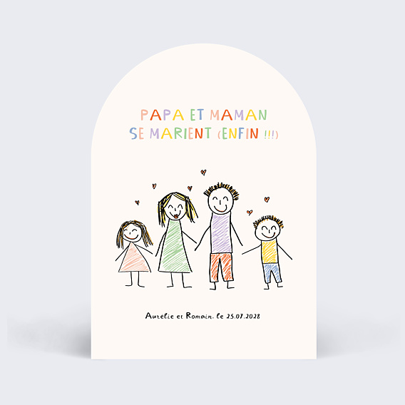 Faire-part Mariage Dessin Papa et Maman