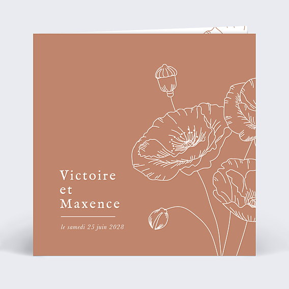Faire part mariage Coquelicot