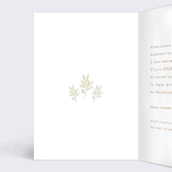 Faire part mariage Fleurs Sauvages Intérieur Gauche