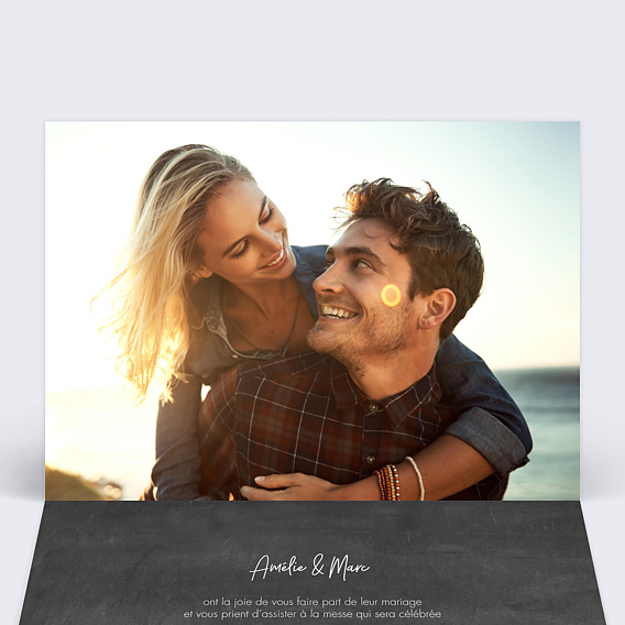 Faire part mariage Clap Intérieur Gauche