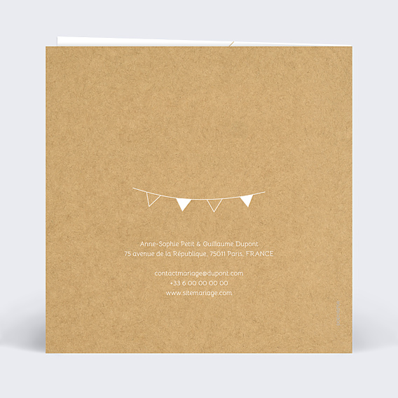 Faire-part Mariage Fanions Bucoliques