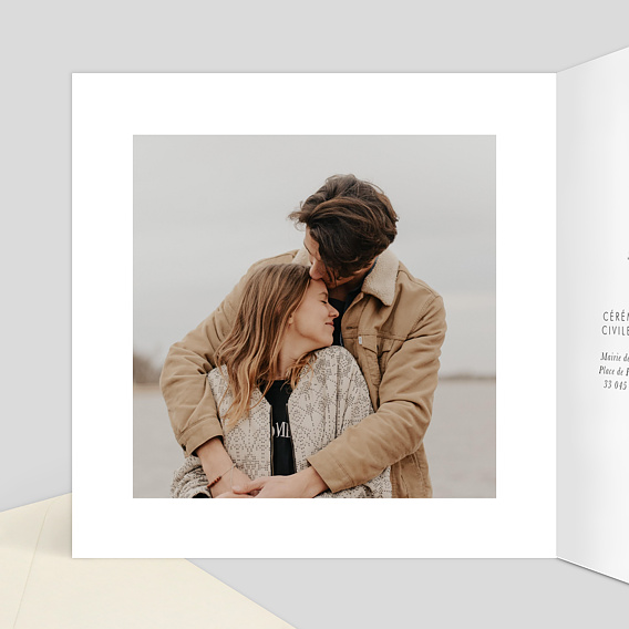 Faire part mariage Tendresse Intérieur Gauche