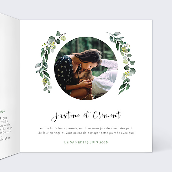 Faire-part Mariage Découpe Eucalyptus